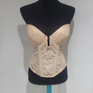 Va Bien Women's Lace Bustier 34E Cream Intimates Fairycore Romantic Feminine NEW